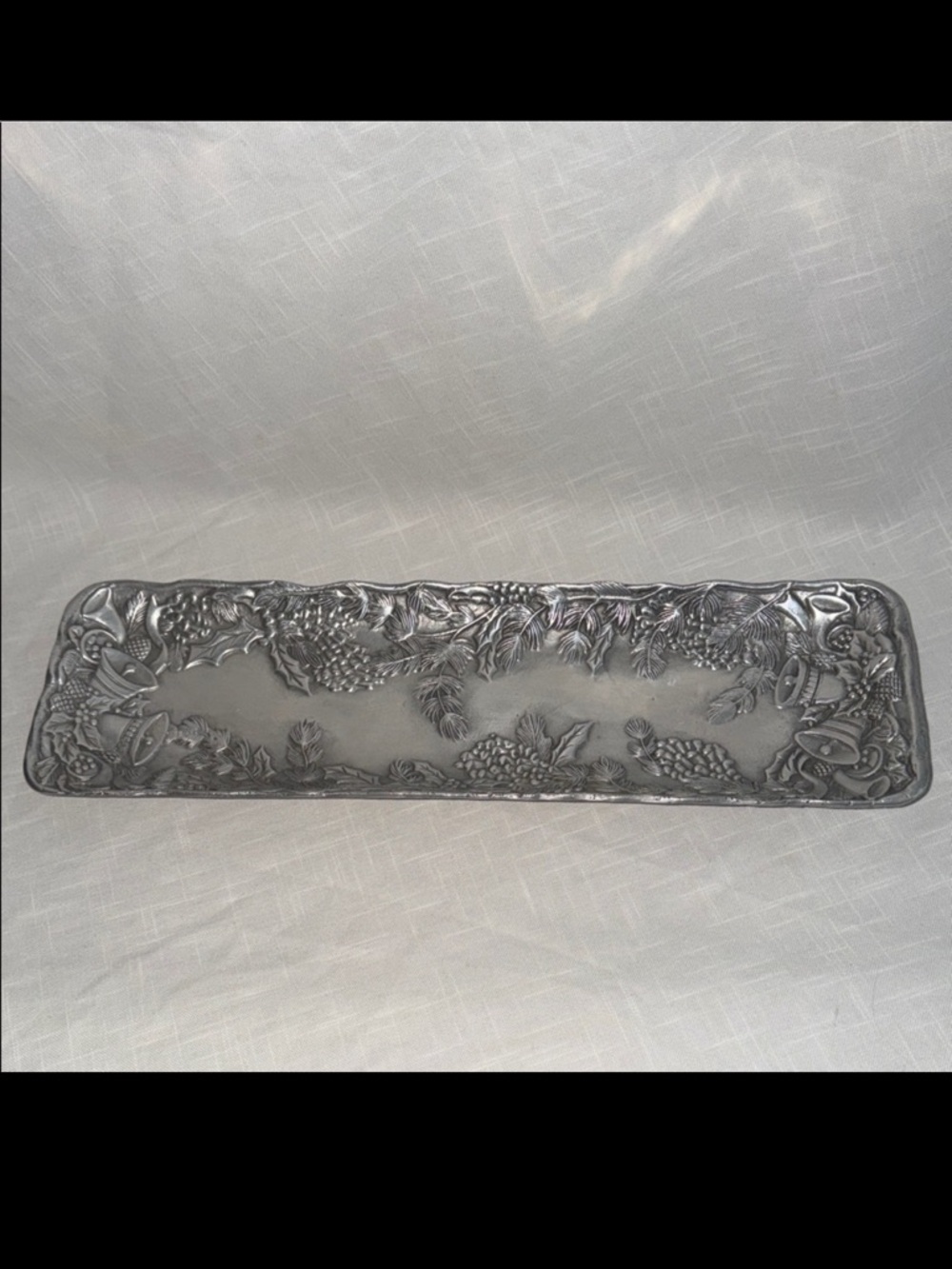 Vintage Arthur Court 1991 Christmas Holiday Oblong Tray